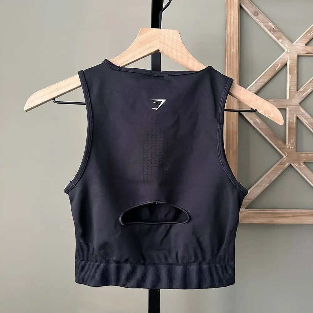 Gymshark Sweat Seamless Midi Tank Black Small - Picture 4 of 4